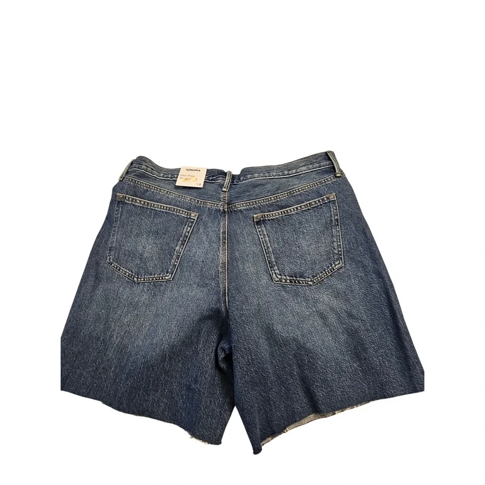 Sonoma Goods For Life Womens Mid Rise Denim Shorts‎ Blue Size 18 NEW